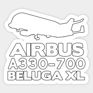 Airbus A330-700 Beluga XL Silhouette Print (White) Sticker